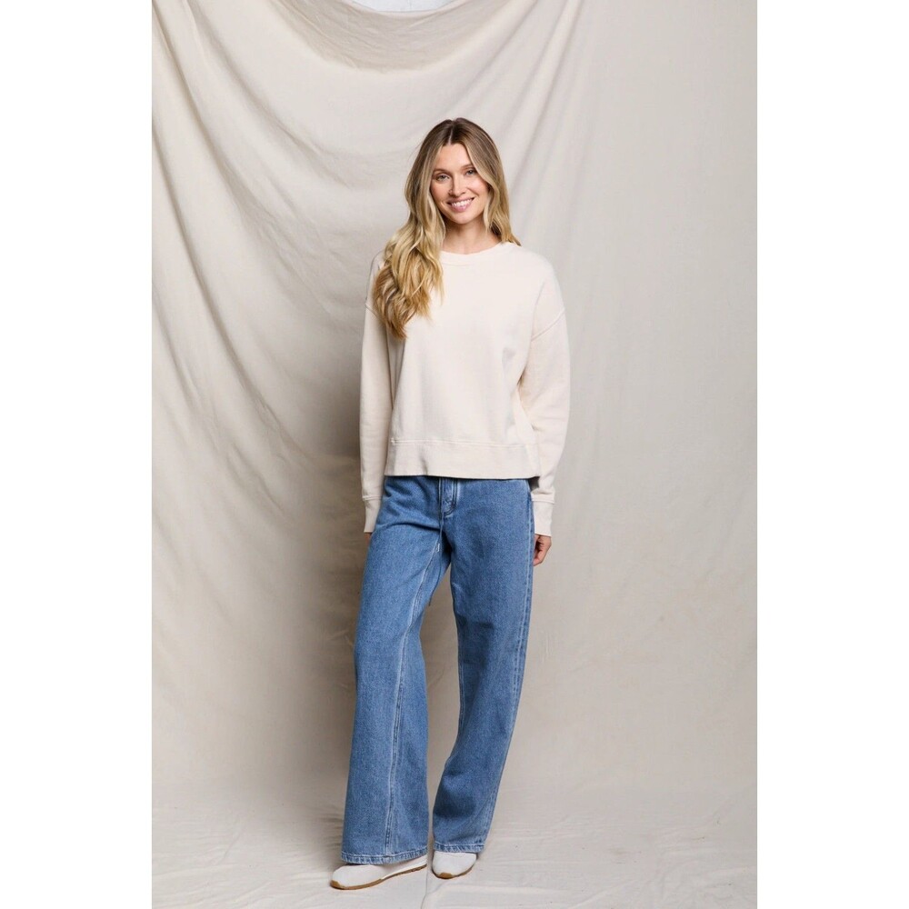 Perfect White Tee Tyler French Terry Pullover Color Sugar Size L Capsule